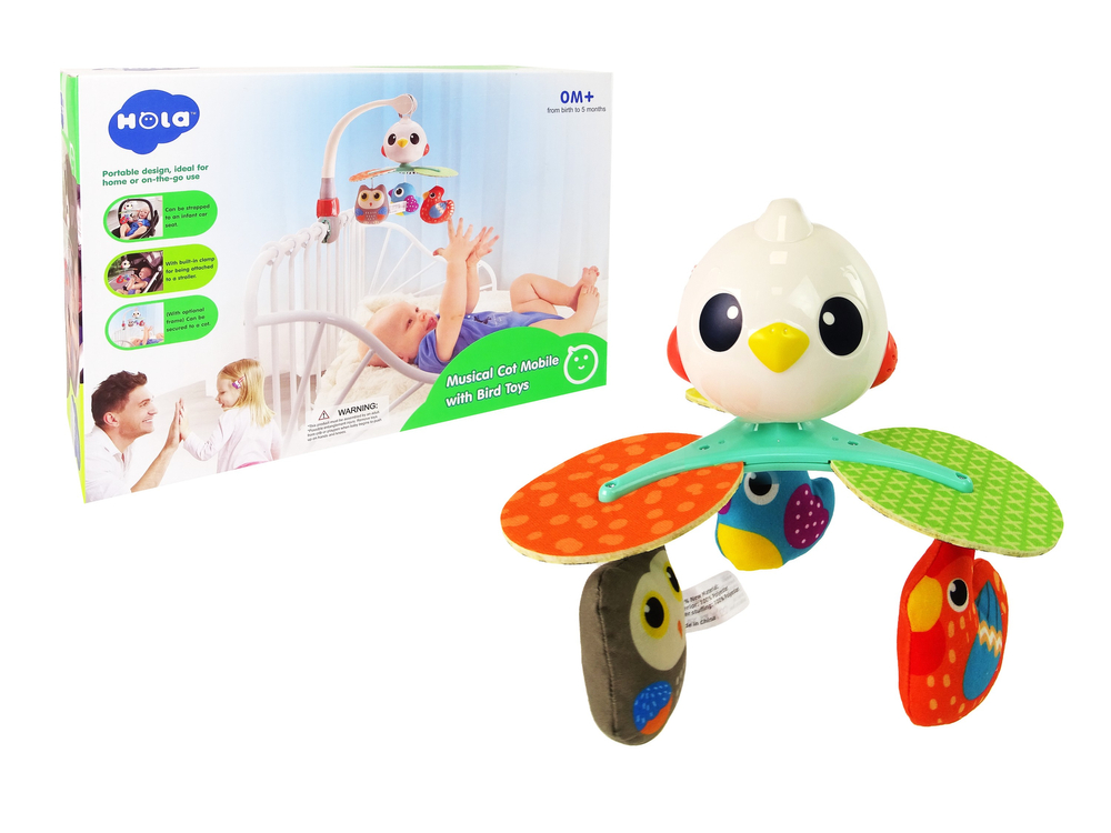 Colourful Birds Melody Carrousel for Baby's Cot and Stroller