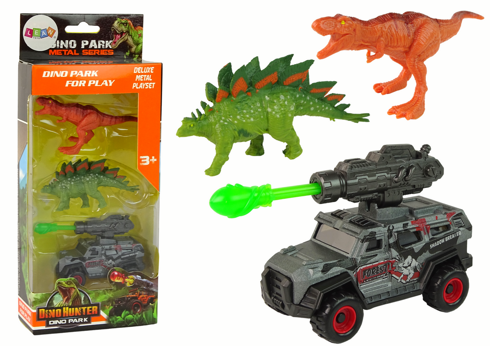 Dinosaurs Figures Set Car Rocket Green