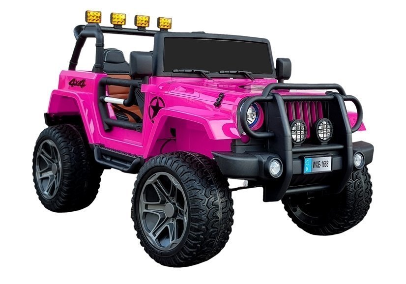 Divvietīgs bērnu elektromobilis Jeep WXE-1688 4x4 Pink