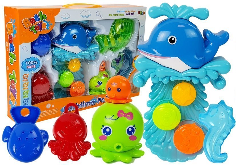 Dolphin Bathing Kit Sea Animals Plastic Waterfall