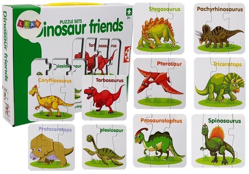 Educational Puzzle English Dinosaurs 10 Connections