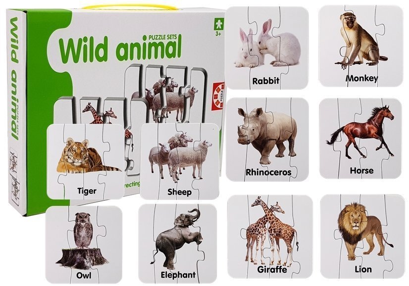 Educational Puzzle Wild Animals Puzzle 10 English Connections