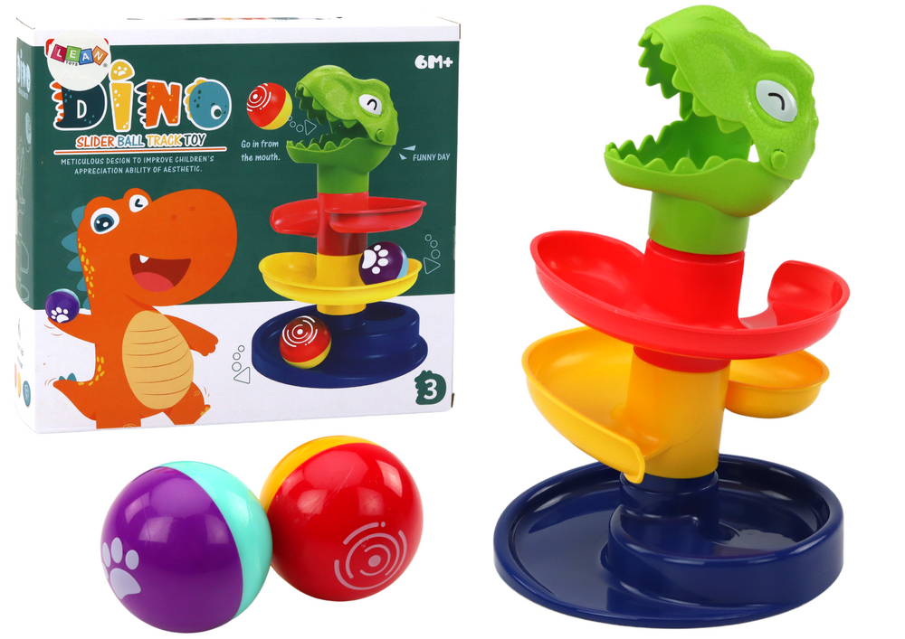 Educational Slide For Balls Sorter Green Dinosaur