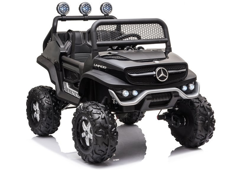 Divvietīgs bērnu elektromobilis Mercedes Unimog S Black