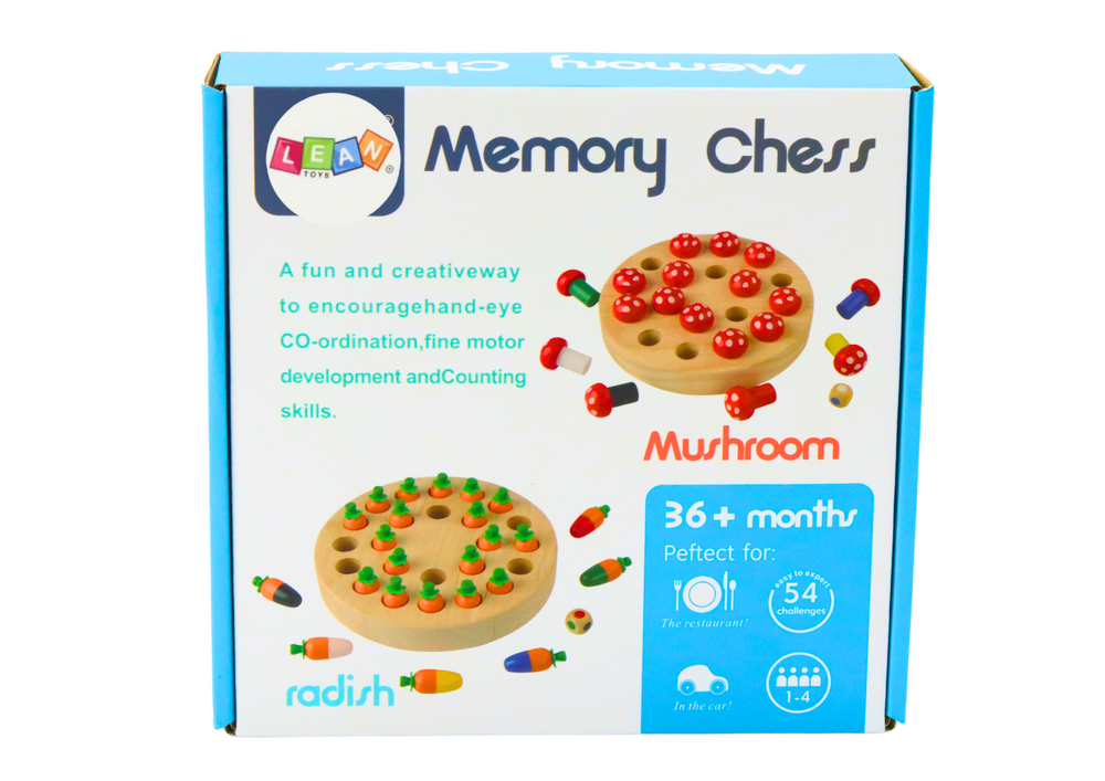 Family Memory Game Toadstools Wooden