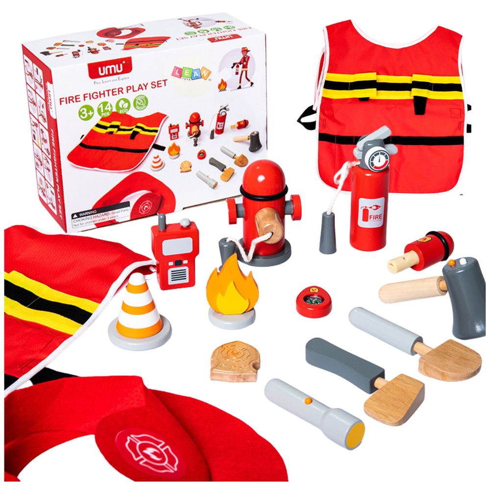 Firefighter Costume Set Firefighter Accessories Wood 14 El