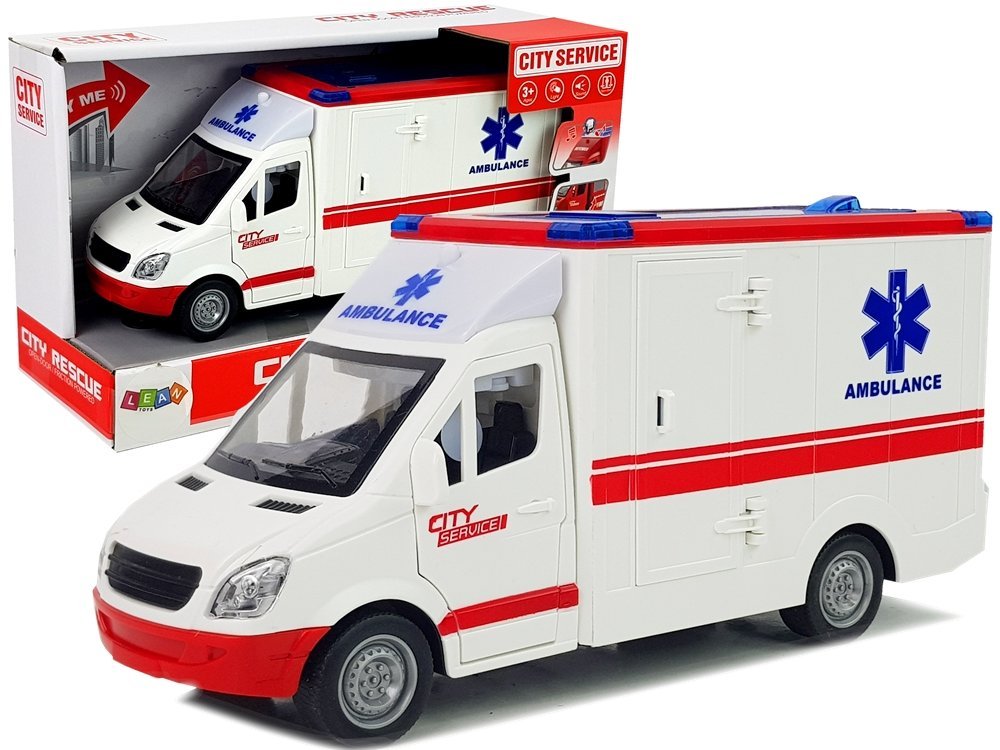 Friction Drive Ambulance 1:16 Sound Lights