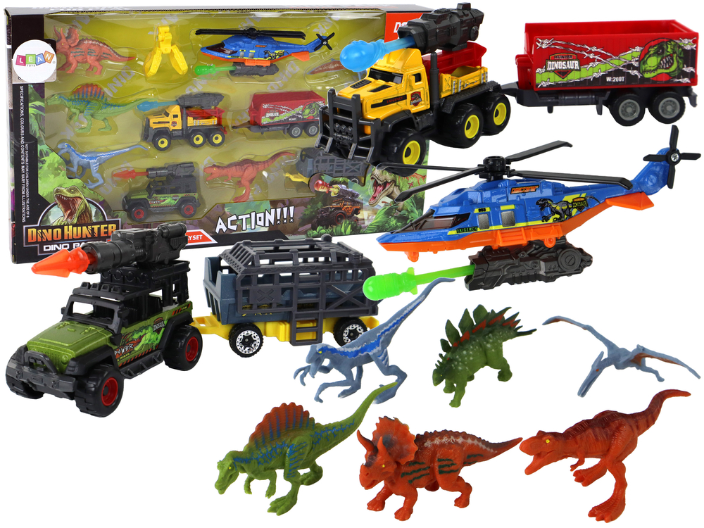 Helicopter Dinosaurs Vehicle Set 6 Colorful Pcs