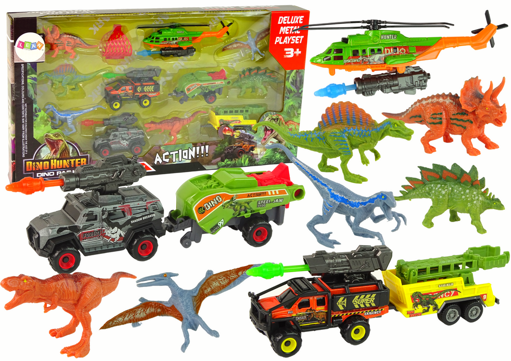 Helicopter Dinosaurs Vehicle Set 6 Colorful Pcs