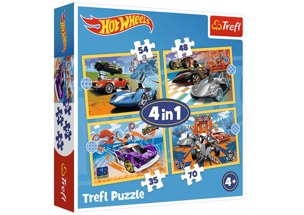 Hot Wheels Puzzle 4in1 Vehicles Trefl 34627