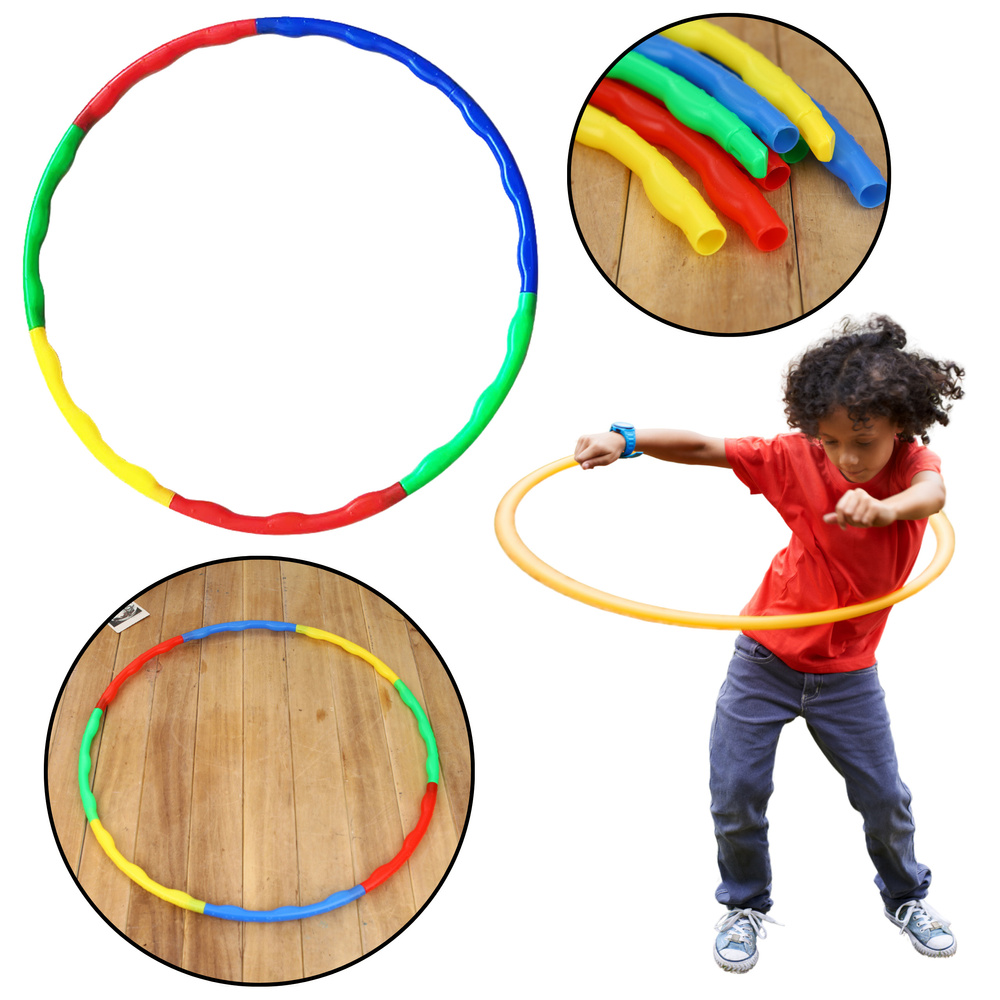 Hula Hoop With Studs For Exercises Fun Foldable Colorful 8pcs