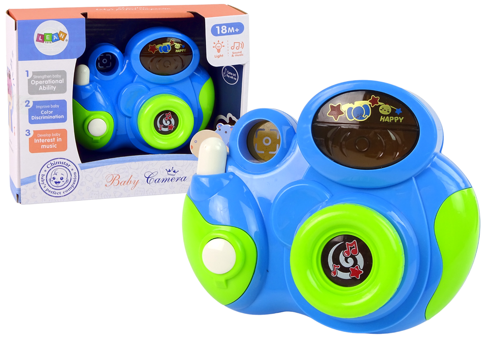 Interactive Photo Camera For your baby Melodies of light and sounds BLUE COLOUR