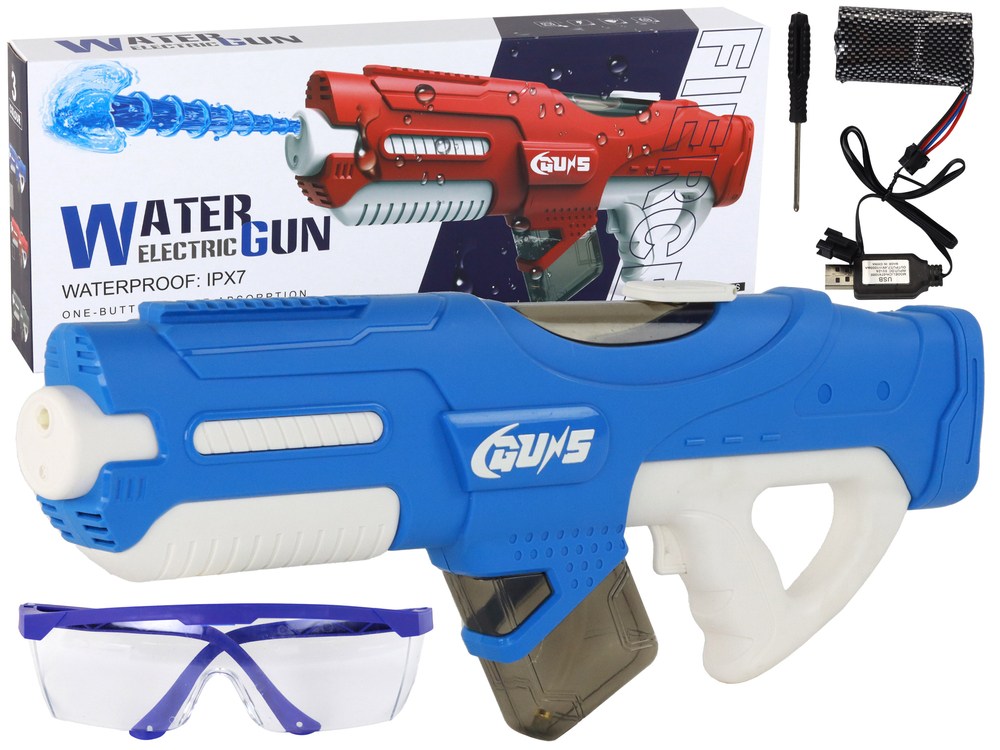 Large Blue Water Gun 750ml  Glasses