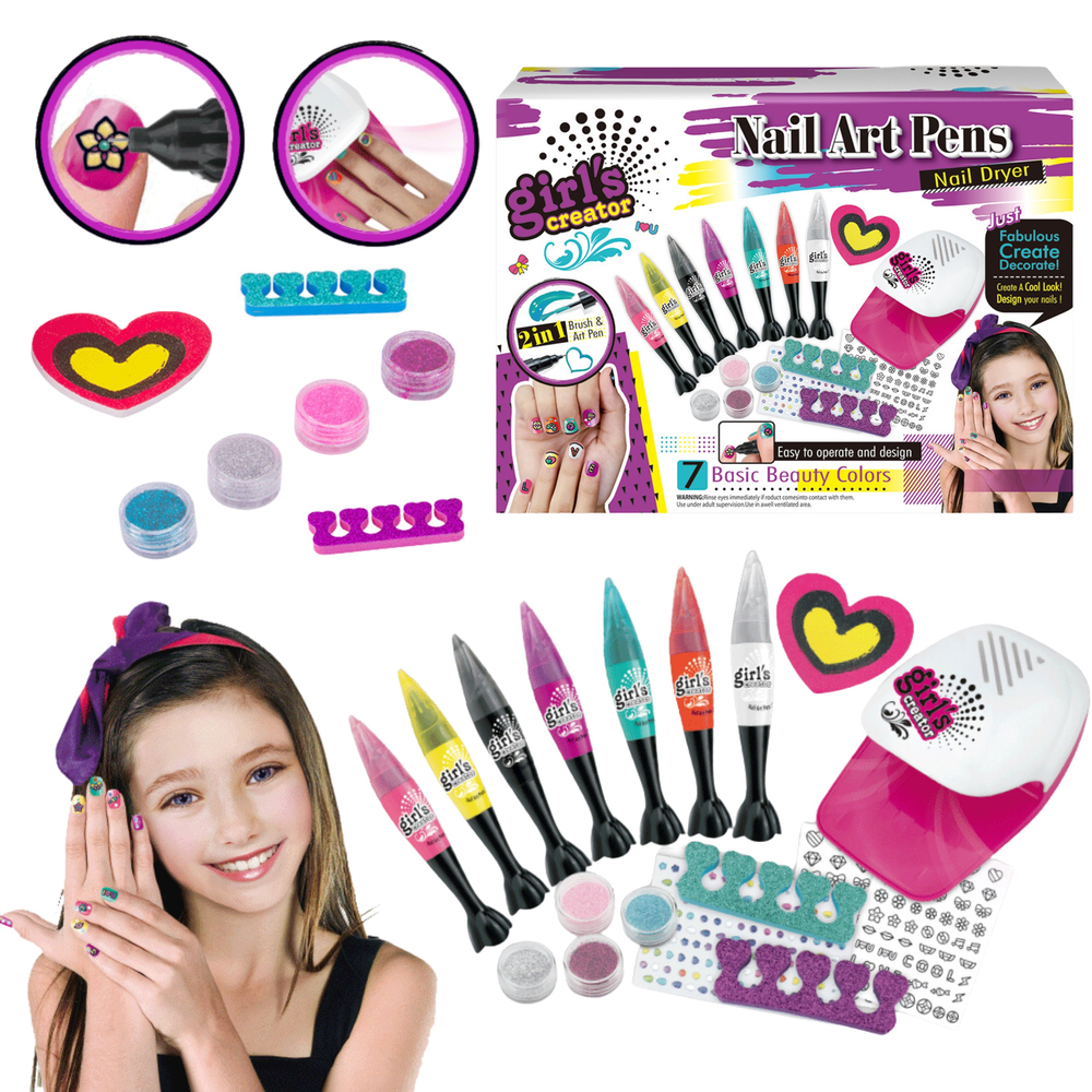 Large Nail Art Set Glitter Markers