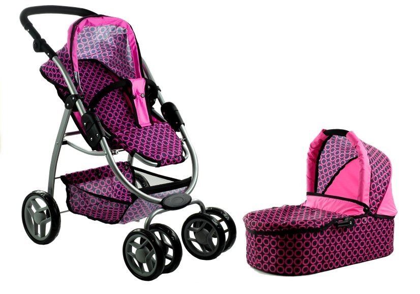 Leļļu rati 2in1 Alice Pink/Black