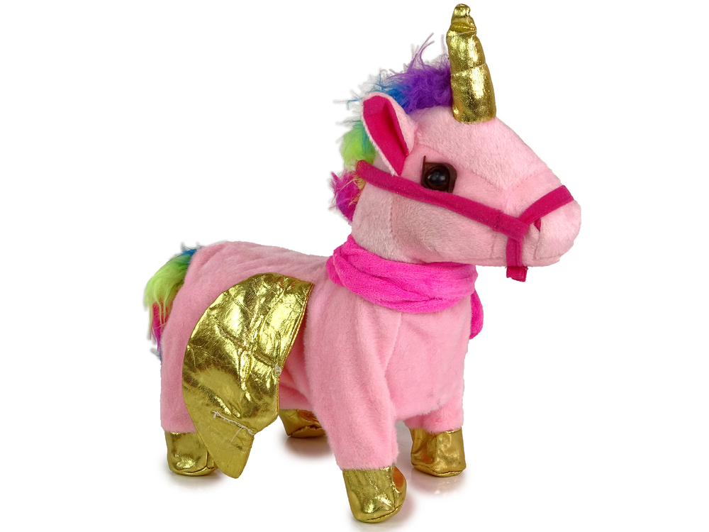 Mascot Interactive Horse Pink Golden Wings Music