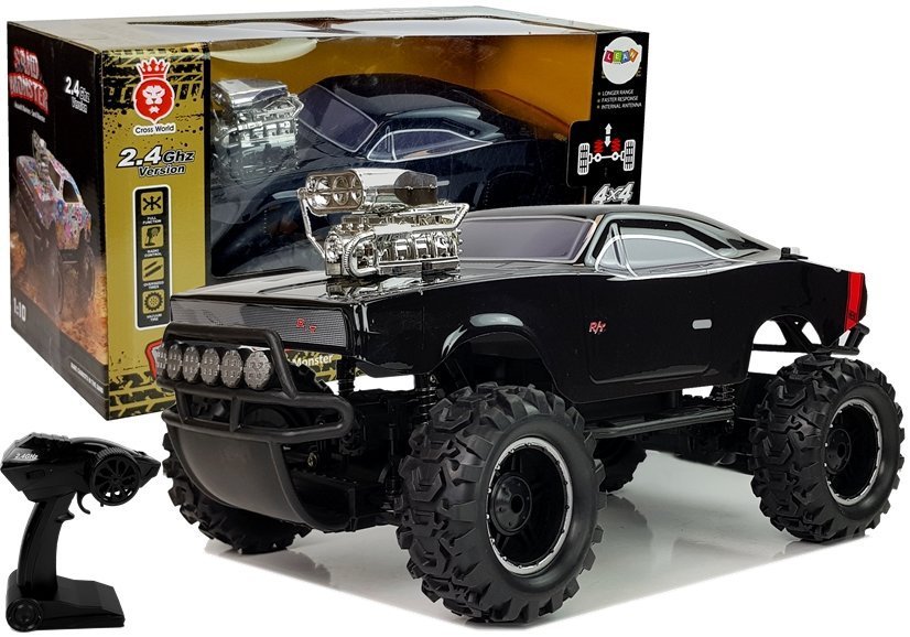 Mašīna ar pulti Terrain Car 4x4 Black