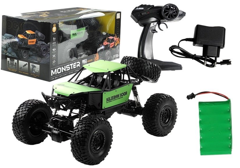 Mašīna ar pulti Monster Car Jeep Green