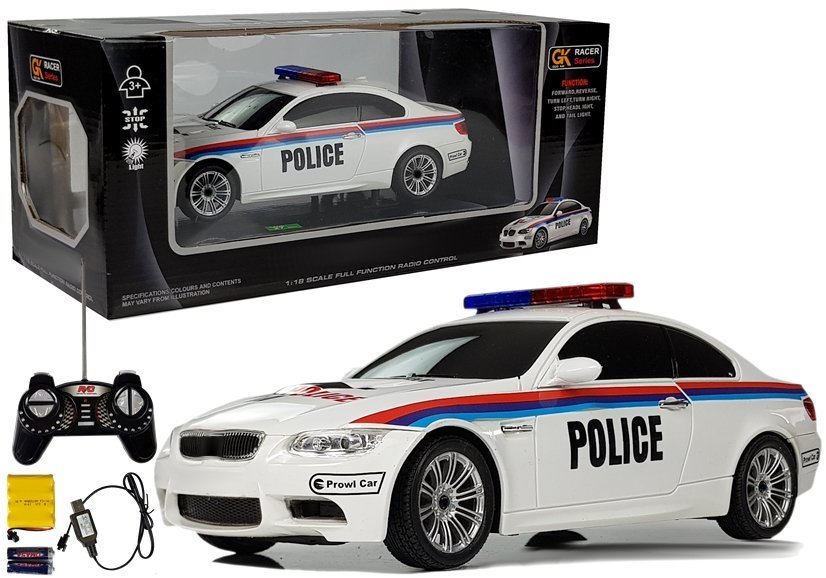 Mašīna ar pulti Police 1:18 White