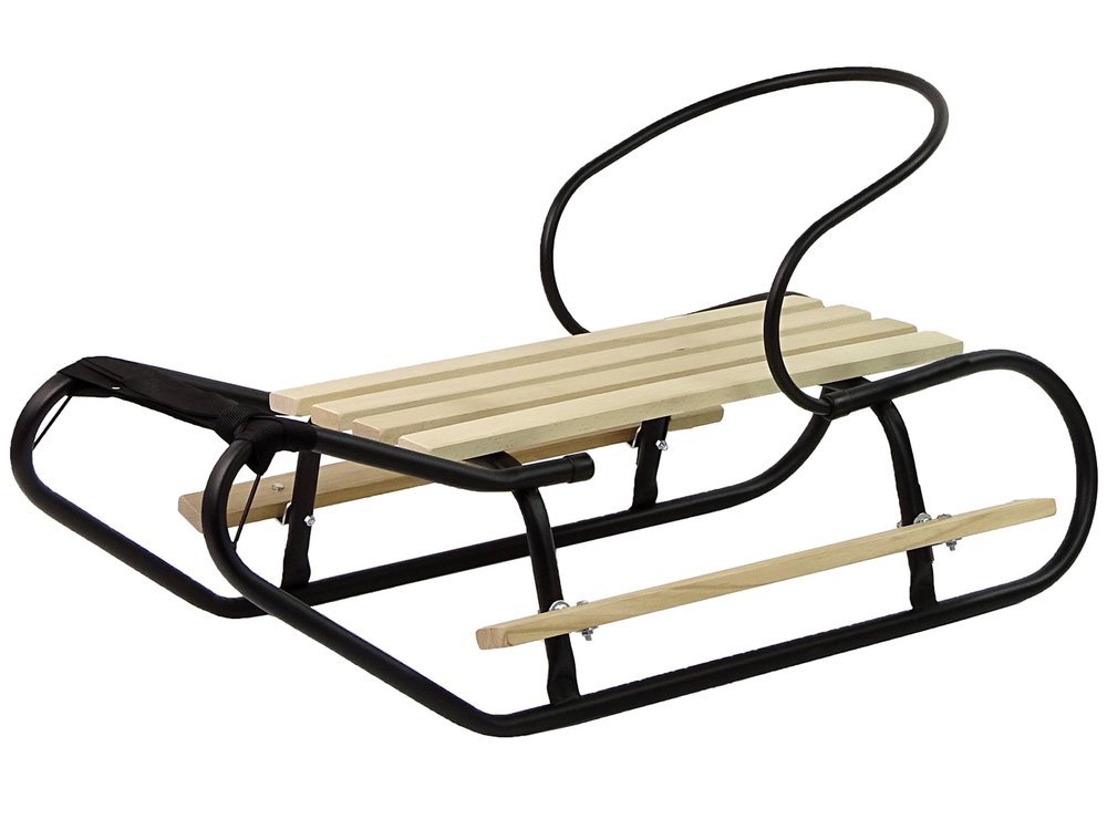 Metal Sled with Backrest Strap Black