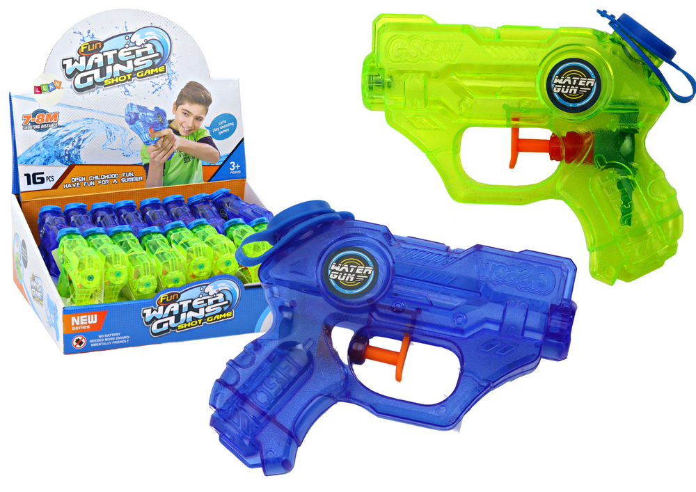 Mini Water Gun Handy, green,  blue, range 7-8 m