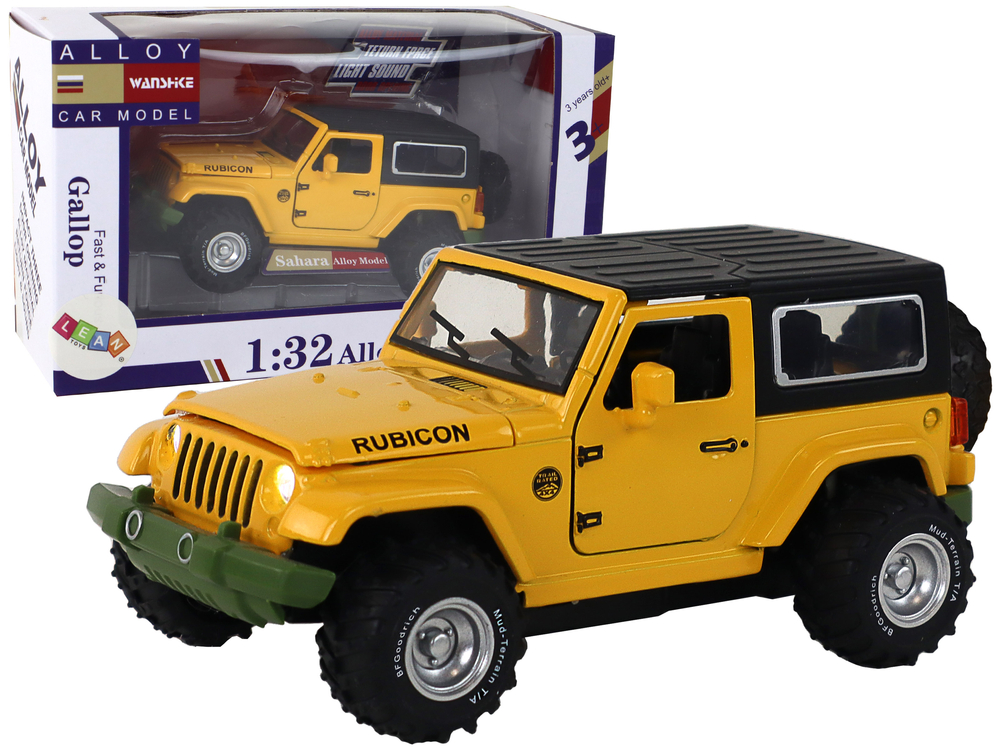 Off-Road Car Battery Powered Friction Drive Metal Yellow 1:32