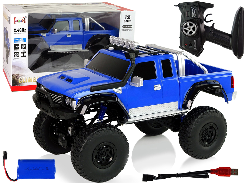 Off-road Car R/C 2.4G Climbing Car 1:8 Blue 4x4