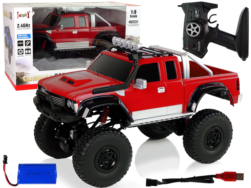 Off-road car R/C 2.4G Climbing Car 1:8 Red 4x4