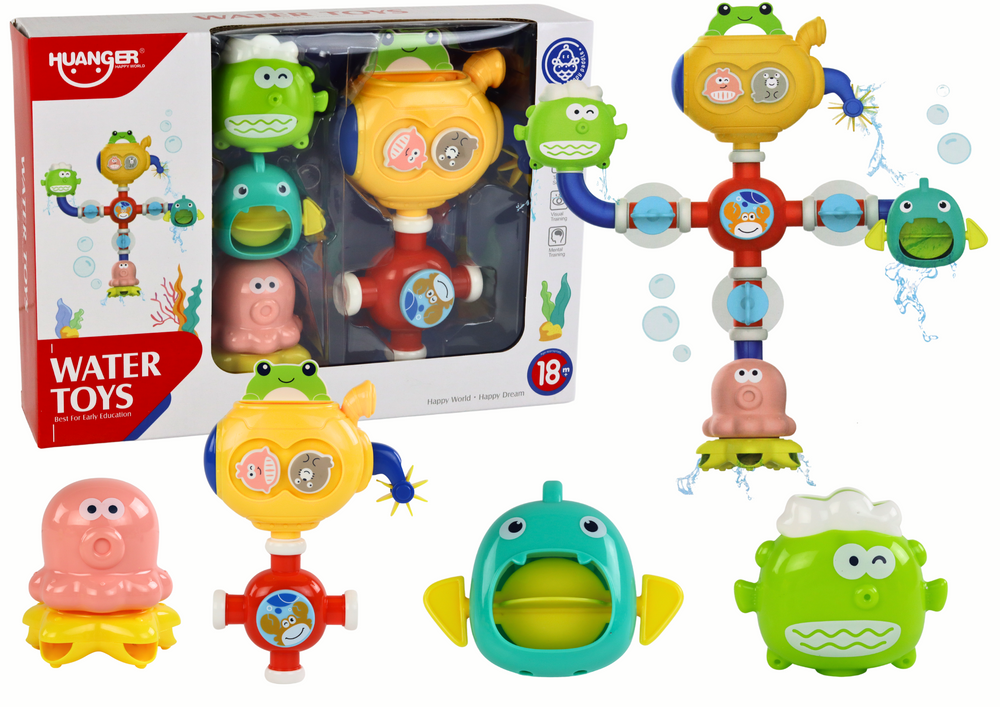 Overflow Bath Water Toy Robot Suction Cups