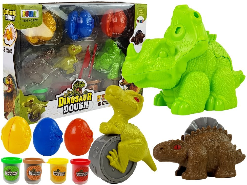 Play Daugh Dinosaurs Eggs Mould 12 Pieces 4 Colours