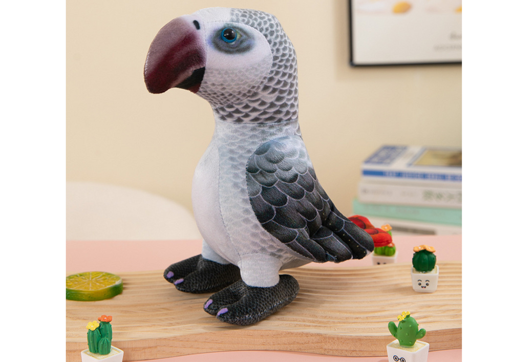 Plush Gray Parrot Mascot 20 cm