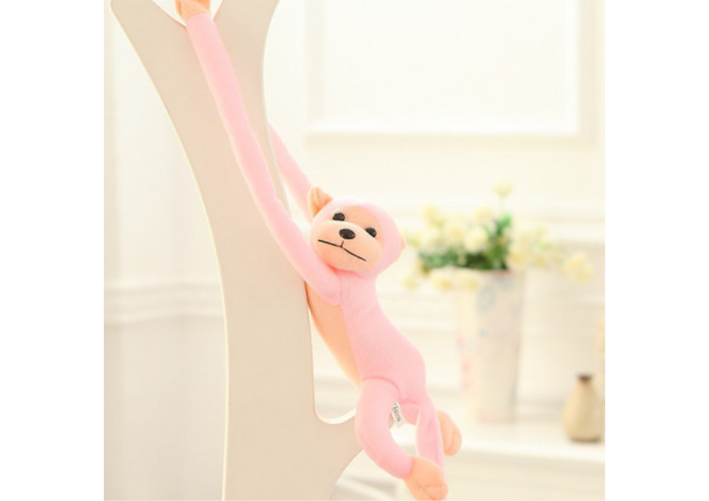 Plush Monkey Mascot with Sound, Pink 60 cm