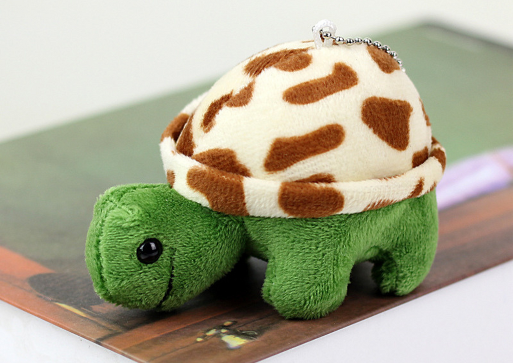 Plush Turtle 10 cm Brown Mascot Keychain