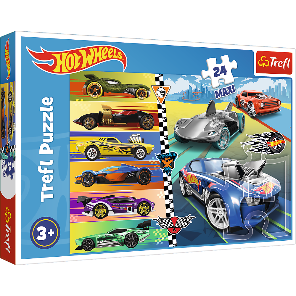 Puzzle - 24 Maxi - Fast Hot Wheels - Mattel Hot Wheels 14362