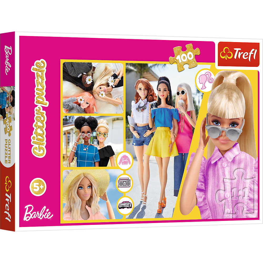 Puzzle - "100 Glitter" - Glitter Barbie Trefl 14830