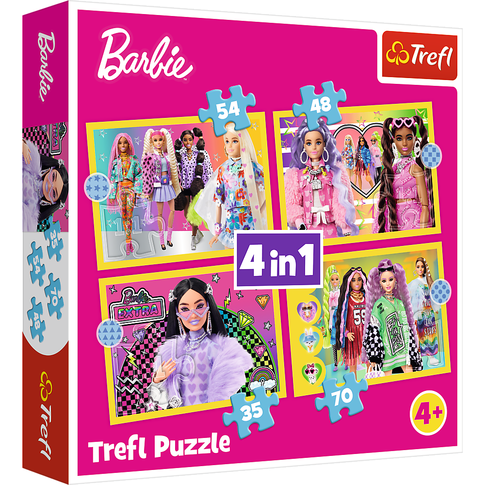 Puzzle - "4 in 1" - Happy World of Barbie Trefl 34626