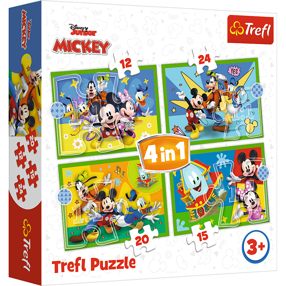 Puzzle - "4in1 (12, 15, 20, 24)" - Among friends Mickey Mouse Trefl 34616