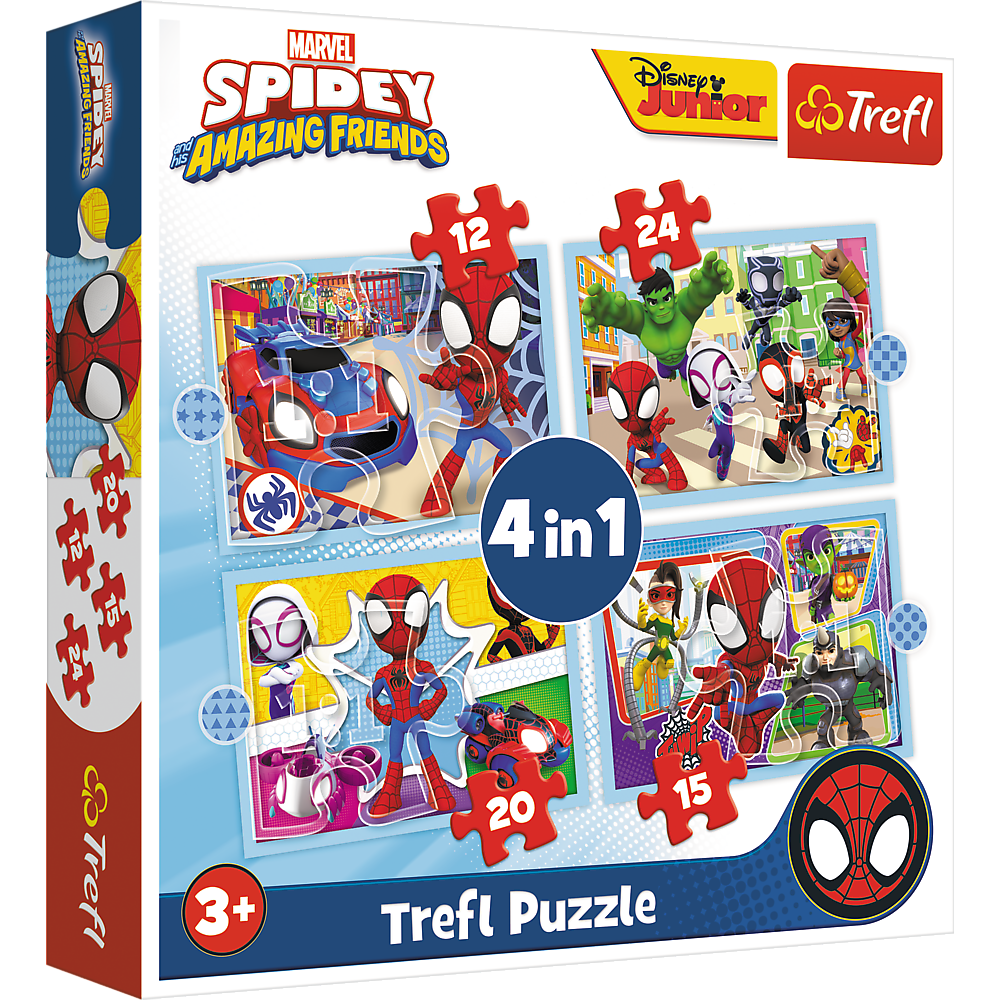 Puzzle - "4in1 (12, 15, 20, 24)" - Ekipa Spiday"a 34611