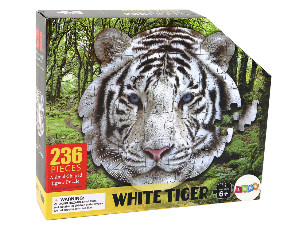 Puzzle 236 pieces White Tiger Head Shape