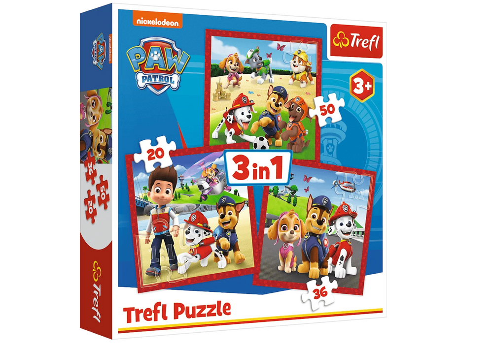 Puzzle 3 in 1 Happy Dogs Paw Patrol Trefl 34867