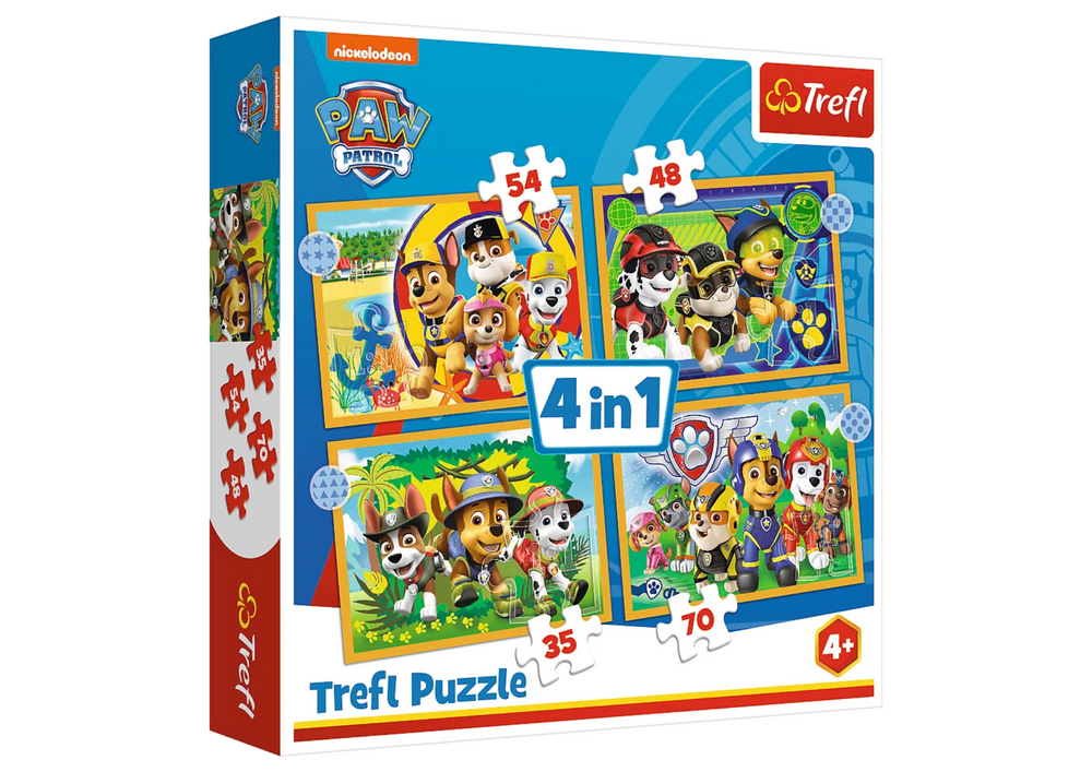 Puzzle 4in1 Holiday Paw Patrol Trefl 34395