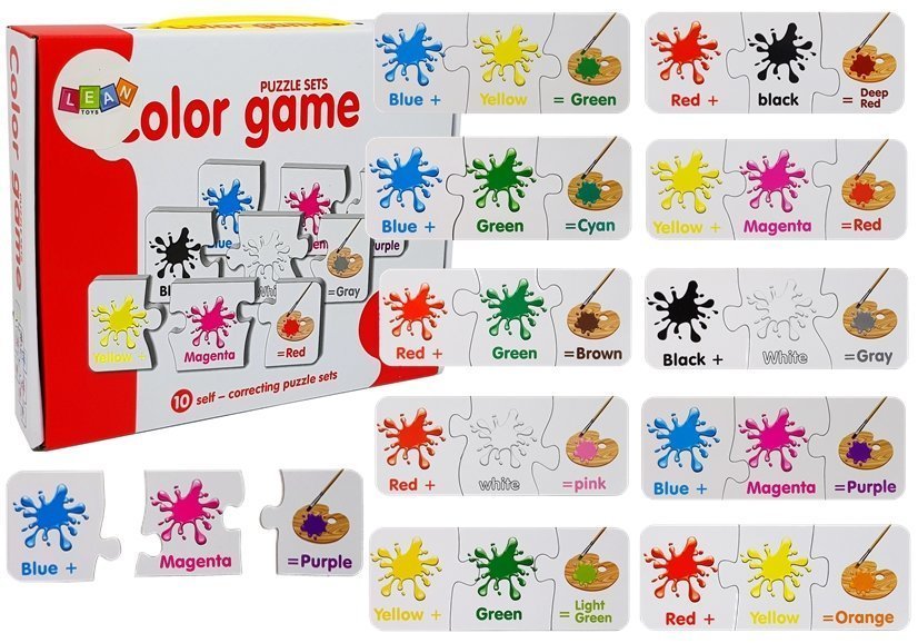 Puzzle Educational English Colors 10 Connections