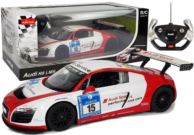 Radiovadāmā mašīna ar pulti Audi R8 LMS White-Red