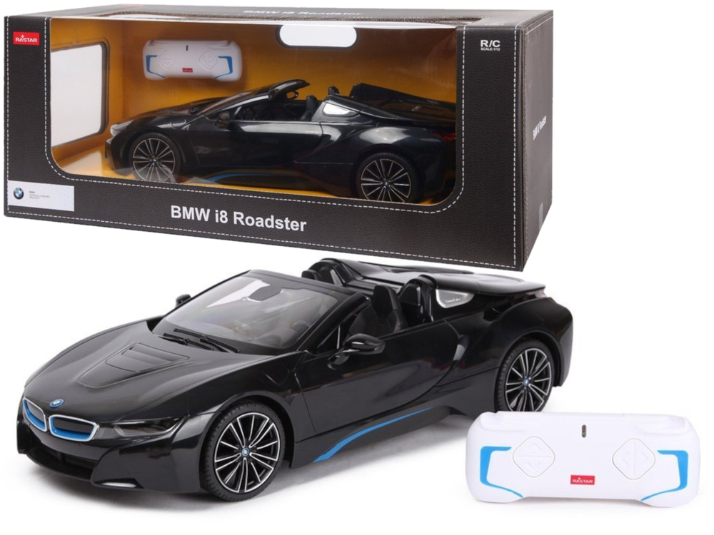 Radiovadāmā mašīna ar pulti BMW i8 Roadster Black