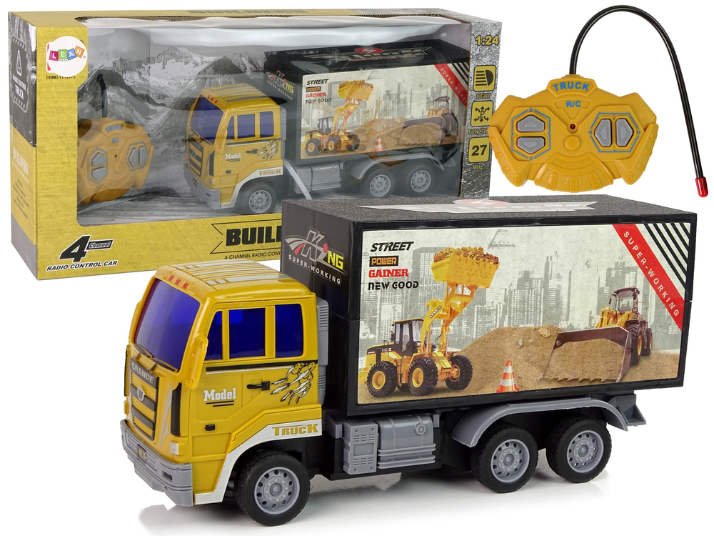 Radiovadāmā mašīna ar pulti Construction Truck Yellow