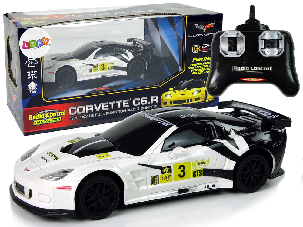 Radiovadāmā mašīna ar pulti Corvette C6.R White