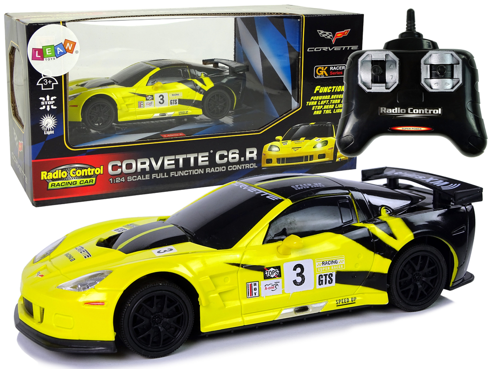 Radiovadāmā mašīna ar pulti Corvette C6.R Yellow