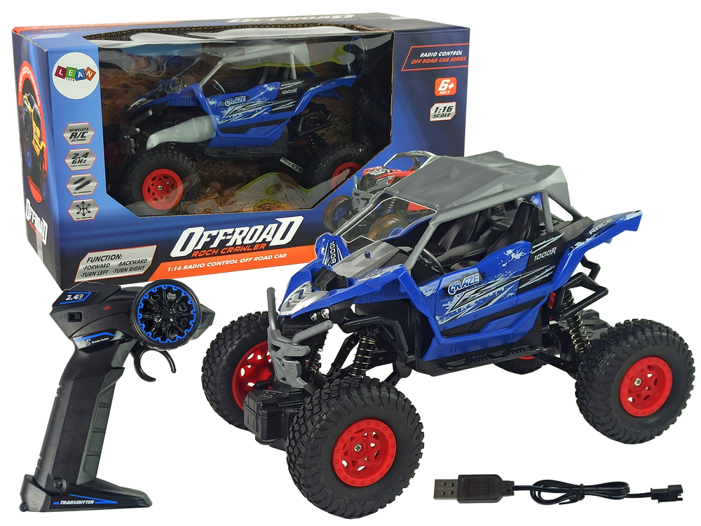 Radiovadāmā mašīna ar pulti Off-road 1:16 Blue