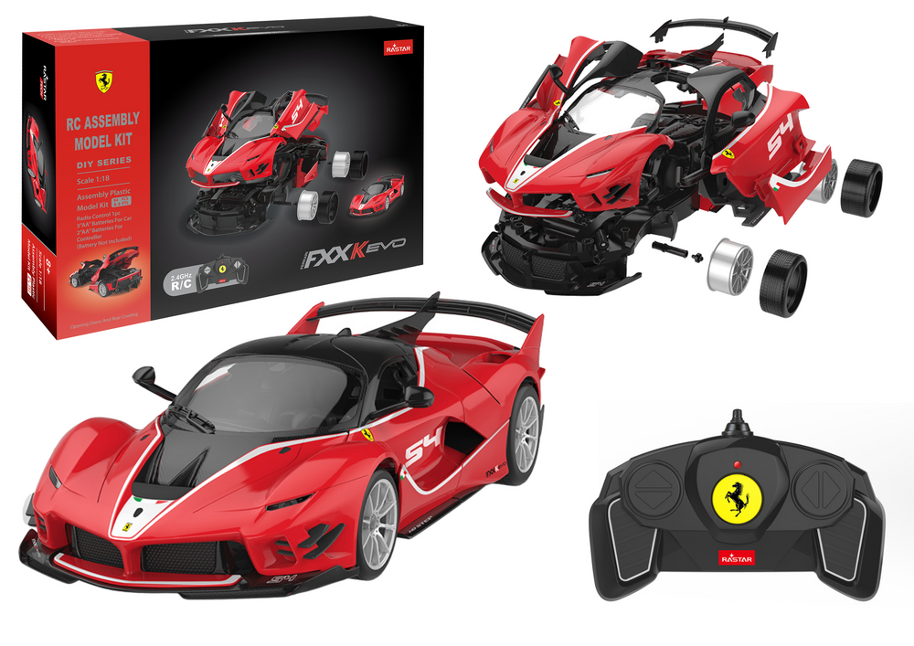 Radiovadāmā mašīna konstruktors Ferrari FXXK EVO Red ar pulti, 88 gab,