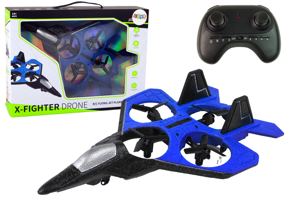 RC Drone Plane Blue Fighter Remote Controlled Pilot